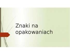 Znaki na opakowaniach
