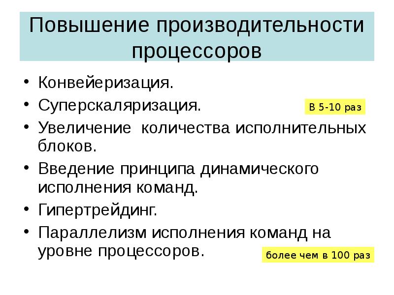 Увеличение производительности процессора