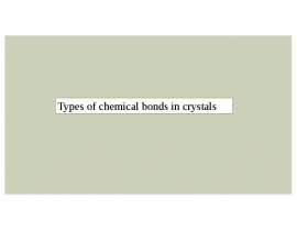 Types of chemical bonds in crystals