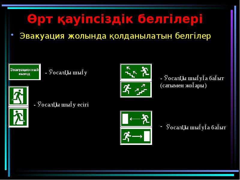 Өрт қауіпсіздігі туралы. Өрт қауіпсіздік презентация. Өрт қауіпсіздігі презентация. Эвакуация белгілері. Профилактика өрт қауіпсіздігі.