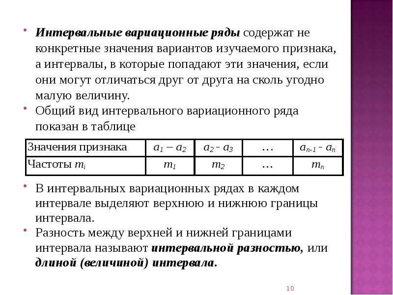 Построение интервального вариационного ряда