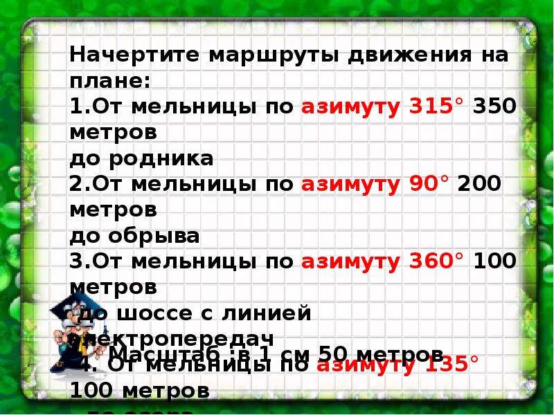 Чертит путь. Начертите маршрутный план. Азимут 315. Чертит маршрут. Азимут 90 100 метров.