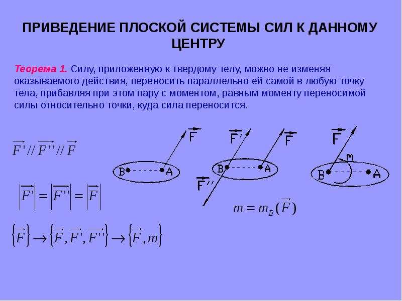 Плоская система сил. Приведение системы сил к центру. Приведение системы сил к центру теоретическая механика. Приведение плоской системы сил к центру. Приведение плоской системы сил к одному центру.