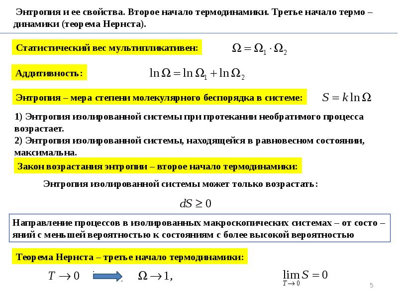 Закон максимуму. Статистический характер второго начала термодинамики. Тепловые двигатели. Второе начало термодинамики.. Энтропия и ее свойства. Энтропия смеси газов.