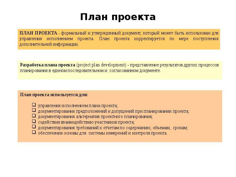 Управления проекта формальный документ в котором указано как будет исполняться проект