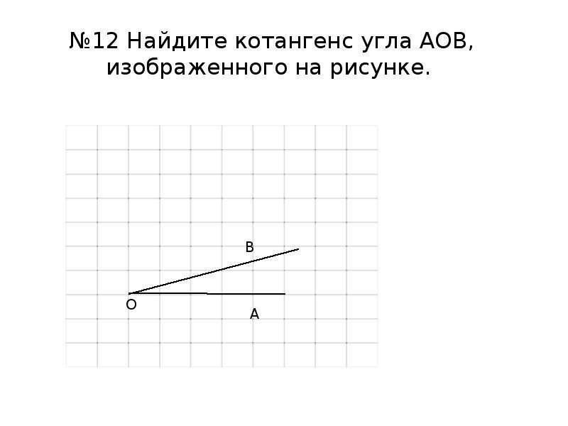 Найдите синус угла аов. Котангенс угла АОВ. Найдите котангенс угла. Найдите угол АОВ изображенного на рисунке. Найдите котангенс угла изображённого на рисунке.