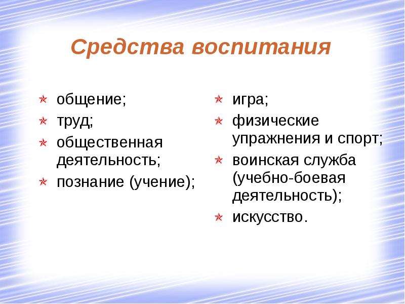 Средства воспитания в педагогике презентация