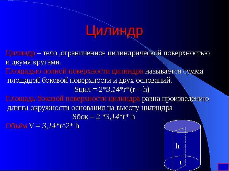 Тело ограниченное цилиндрической. Цилиндр стереометрия. Sбок цилиндра. Стереометрия цилиндр формулы. S основания цилиндра.