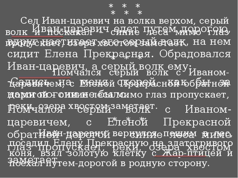 Сочинение царевич на сером волке 4 класс. Сел Иван-Царевич на волка верхом.. Подчеркните приложения раскройте скобки Иван Царевич.