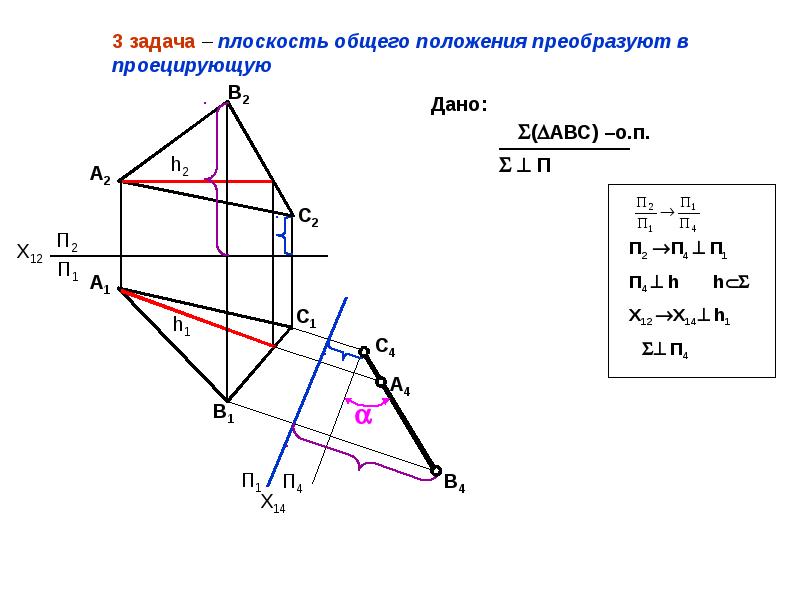 Преобразования комплексного чертежа