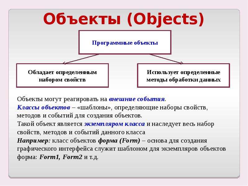 Программные объекты. Свойства объекта в программировании. Класс программных объектов. Программный объект включает в себя.