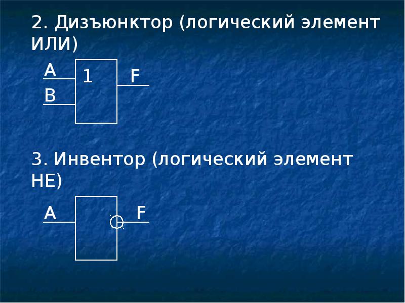 Выбери схему указанного логического элемента инвертор