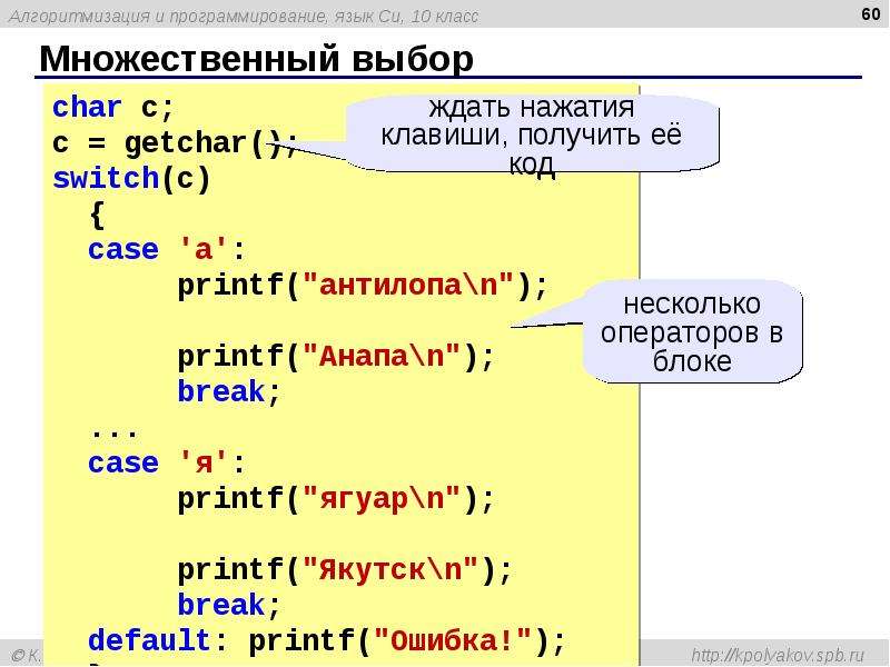 Проект на языке программирования