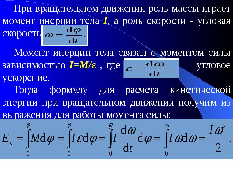 Момент инерции угловой скорости