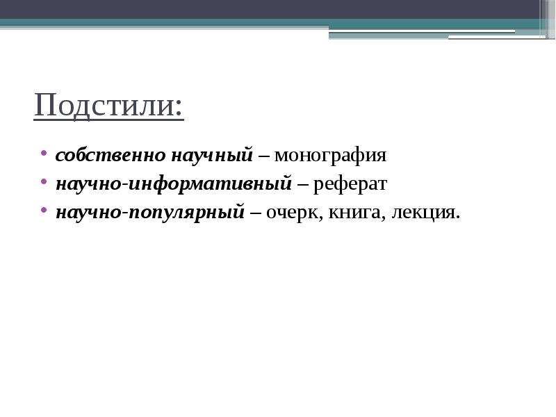 Подстили научного стиля речи. Научно популярный очерк. Подстили разговорного стиля. Монография научный стиль. Монография стиль речи.