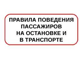 Правила поведения пассажиров на остановке и в транспорте