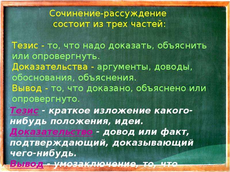 План сочинение рассуждение по русскому 7 класс