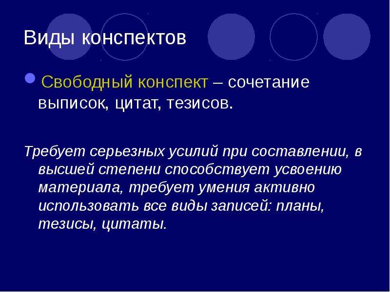 Конспект виды конспектов презентация