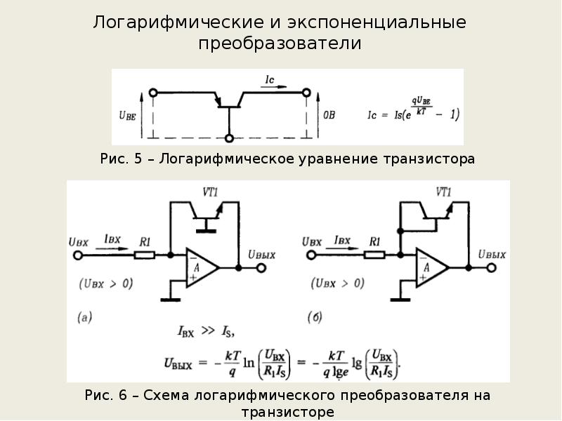 Схема логарифмического усилителя