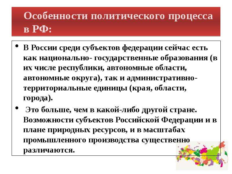 План политический процесс в рф