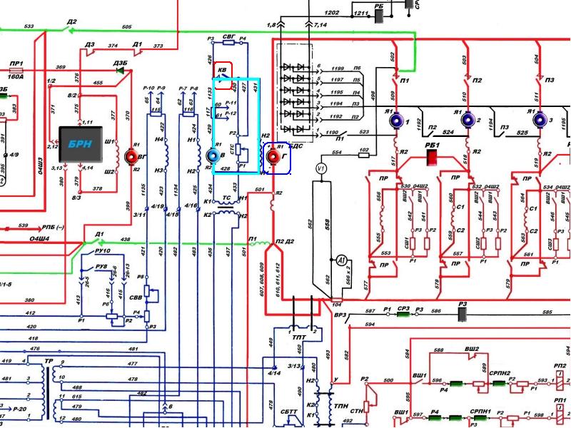 Электрическая схема тепловоза 2м62