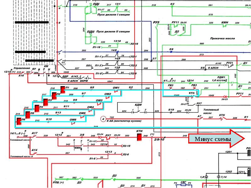 Электрическая схема тепловоза 2м62у