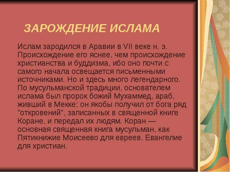 Ислам история религии презентация