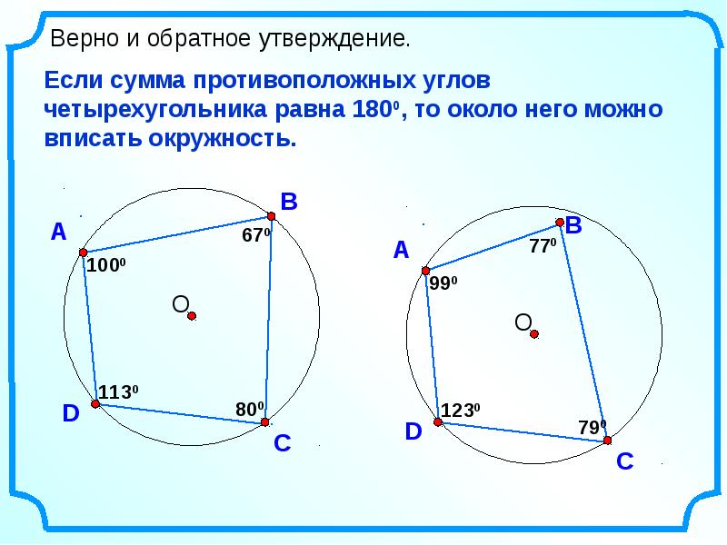 Вписанная и описанная окружности 7 класс презентация