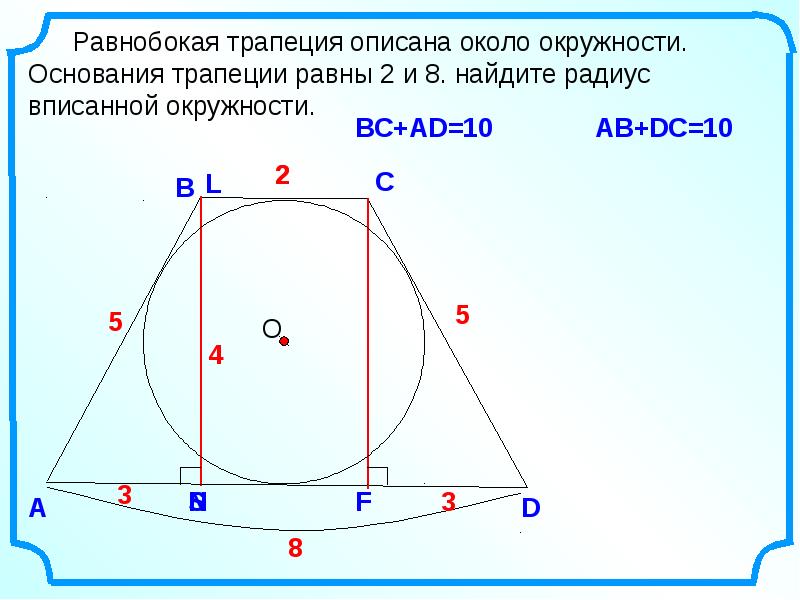 Презентация по геометрии для 8 класса вписанная и описанная окружность