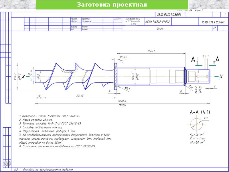 Чертеж для слесаря