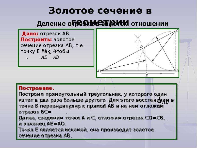 Золотое сечение проект вывод