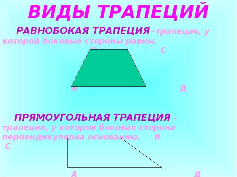 Как доказать что фигура трапеция