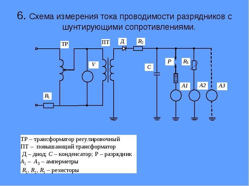 Вентильный разрядник на схеме