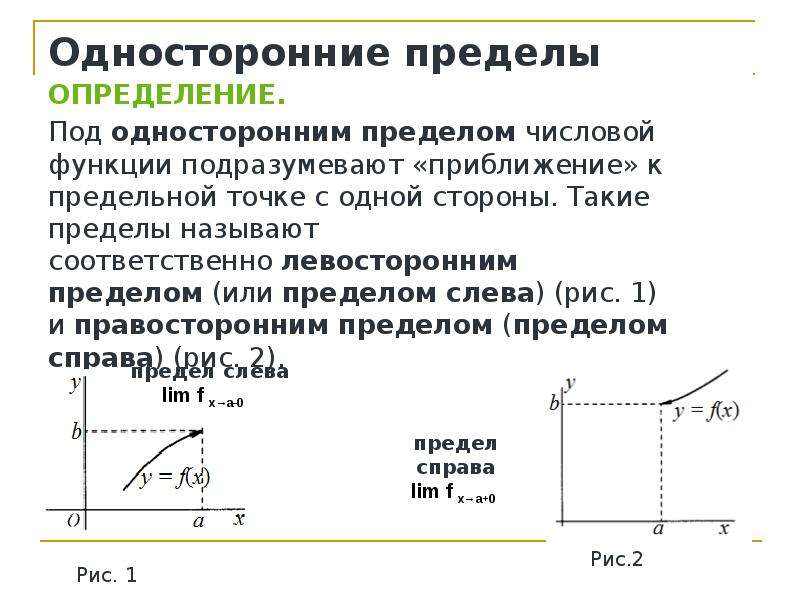 Односторонние пределы. Как найти односторонние пределы функции. Предел функции односторонние пределы. Предел функции слева. Левосторонний предел и правосторонний предел.