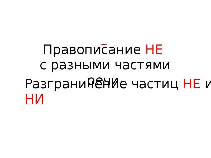 Разграничение частиц не и ни практикум