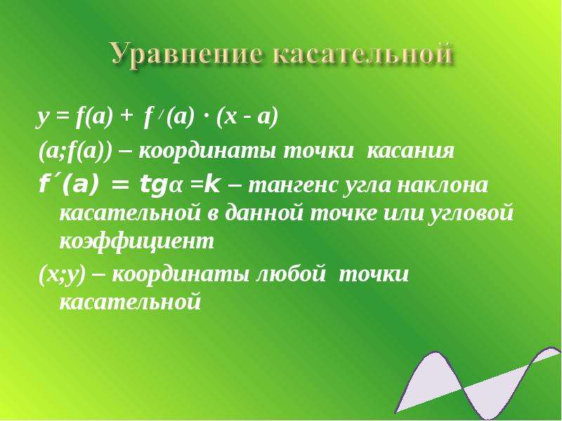 Уравнение касательной в точке. Уравнение касательной. Уравнение касательной презентация. Уравнение касательной в точке касания. Уравнение касательной 10 класс.