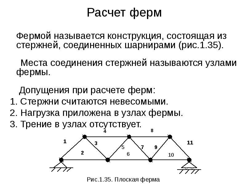 Стержнем называется. Ферма состоит из стержней Соединенных шарнирно. Допущения при расчете ферм.. Какие допущения используют при расчете ферм?. Конструкция состоящая из стержней Соединенных шарнирами.