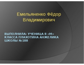 Емельяненко Фёдор Владимирович