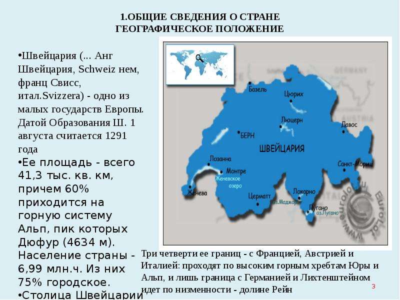 Презентация швейцария 7 класс география