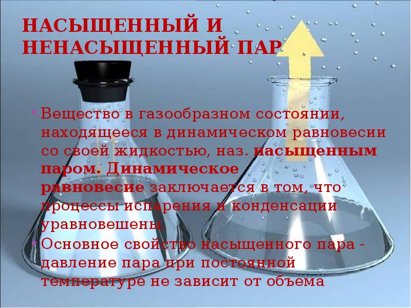 Динамическое равновесие пара и жидкости. Насыщенный пар и ненасыщенный пар. Насышаемы и не насыщенный пари. Насыщенный пар динамическое равновесие. Испарение и конденсация. Насыщенный и ненасыщенный пар.