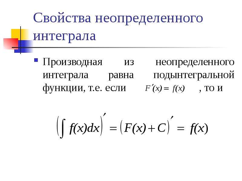 Неопределенный интеграл функции f x. Производная интеграла равна подынтегральной функции. Неопределенный интеграл. Производная интеграла по верхнему пределу. Интегрирование частных производных.