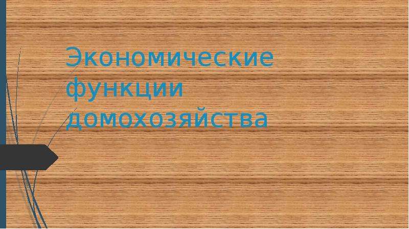 Реферат: Домашние хозяйства как субъект экономики