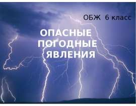 Опасные погодные явления
