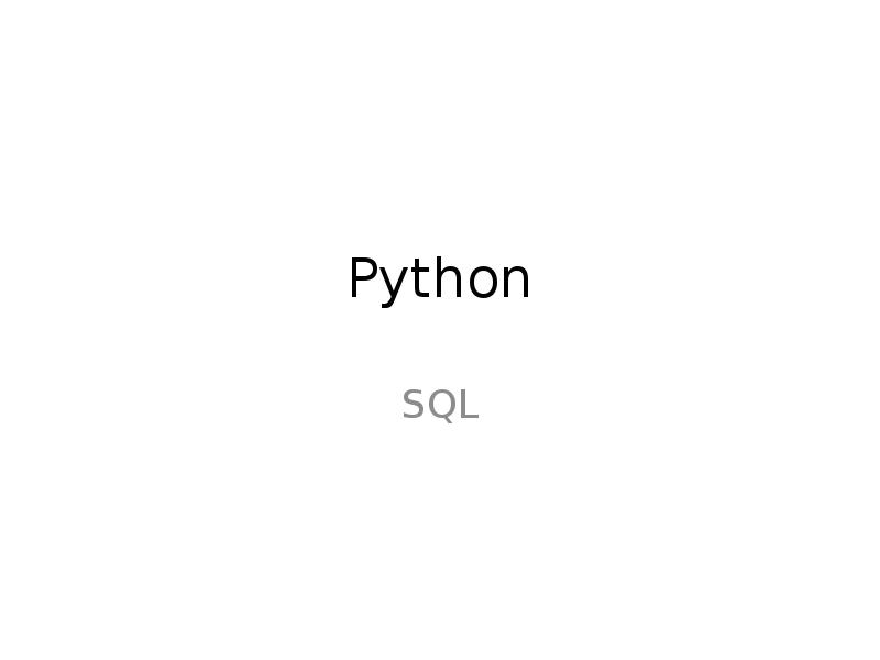 Python sql