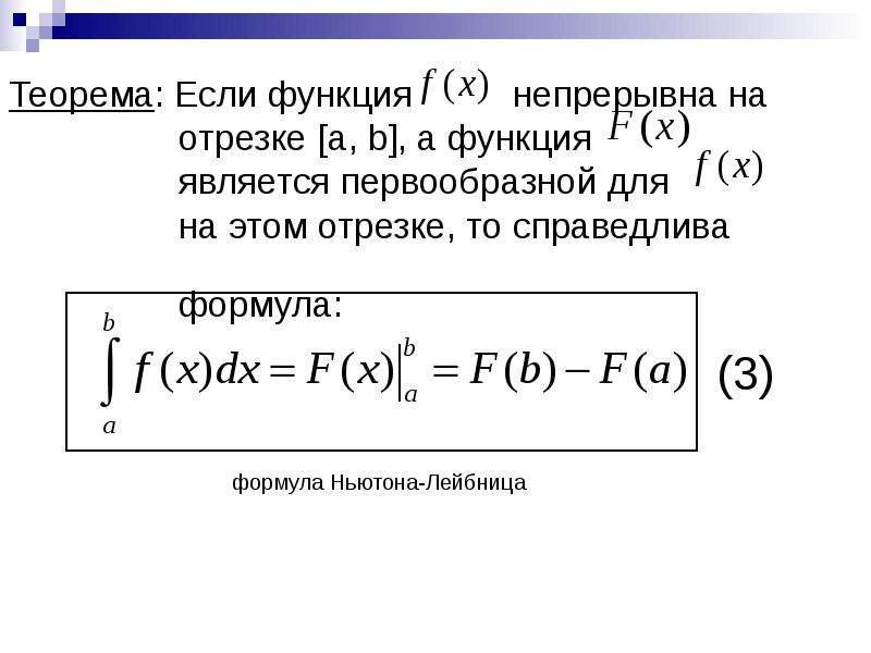 Теорема ньютона лейбница презентация