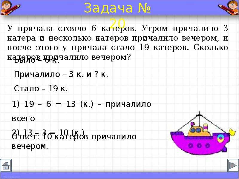 Краткая запись задачи 2 класс