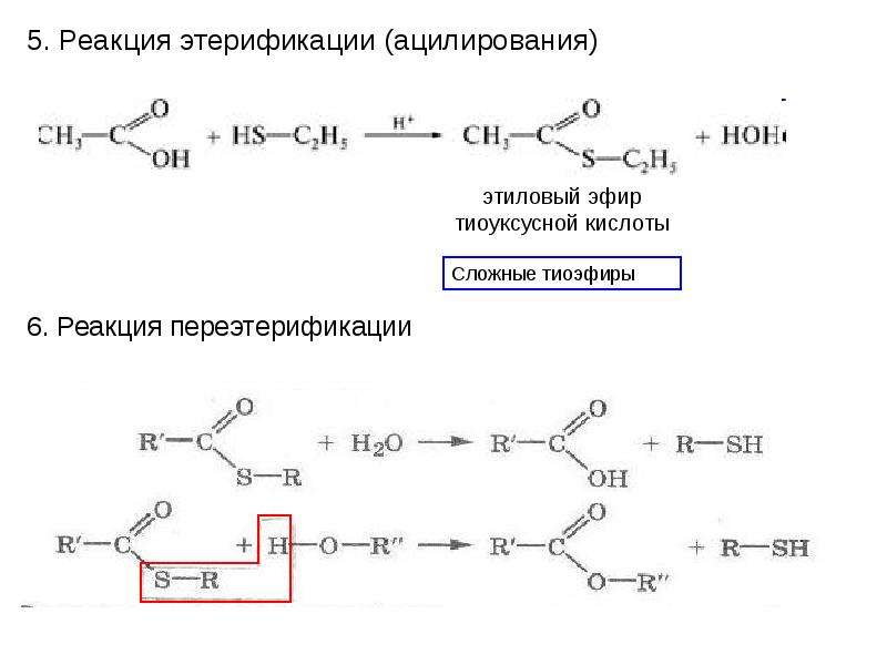 Напишите схему реакции. Тиолы реакция этерификации. Механизм реакции ацилирования спиртов. Алкилирование тиолов. Тиолы алкилирование ацилирование.