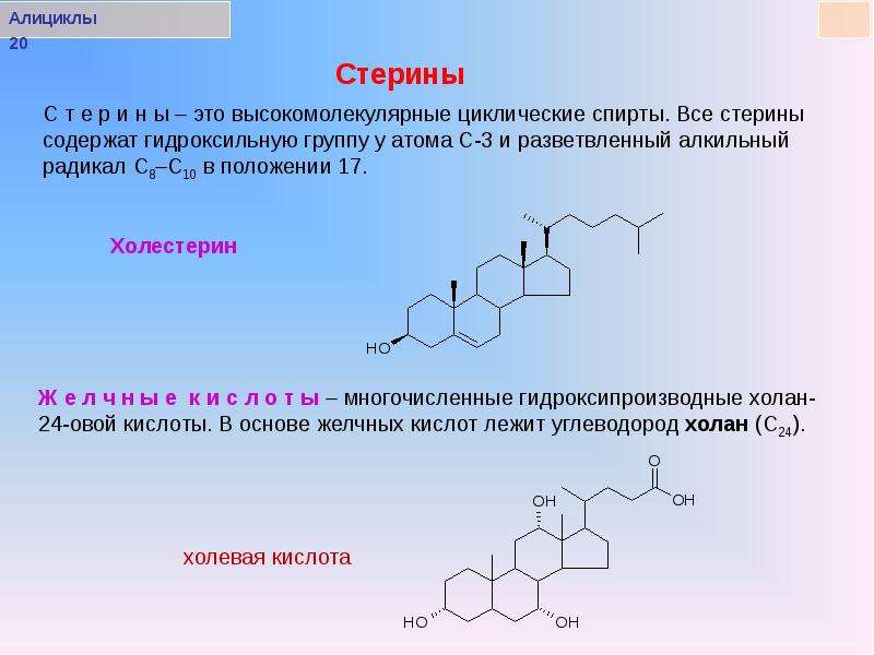 Презентация по химии стероиды