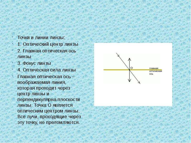 Оптический центр линзы. Центр линзы. Линзы основные точки и линии линз. Прямая проходящая через оптический центр линзы называется. Линия которая проходит через оптический центр.