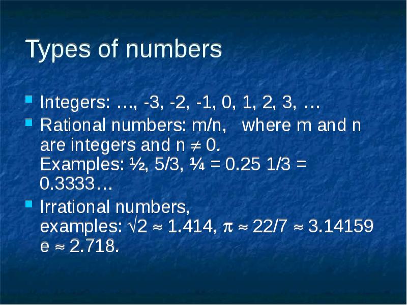 Integer numbers